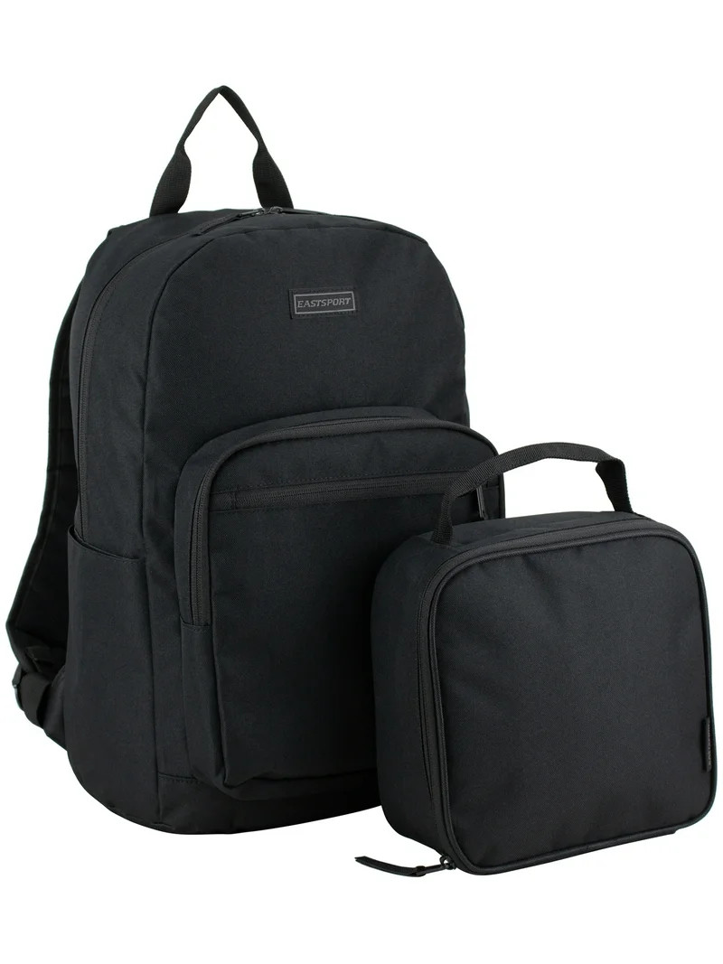Eastsport Unisex 17" Backpack & Lunch Box 2-Piece Set, Black | Walmart (US)