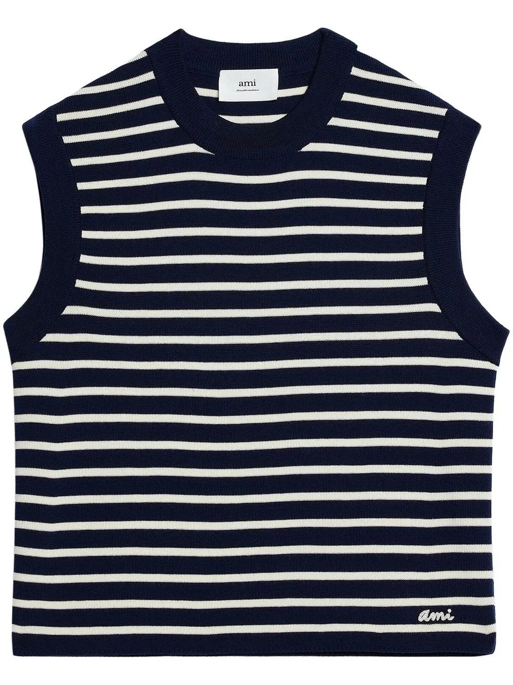 AMI Paris stripe-print Merino Vest - Farfetch | Farfetch Global