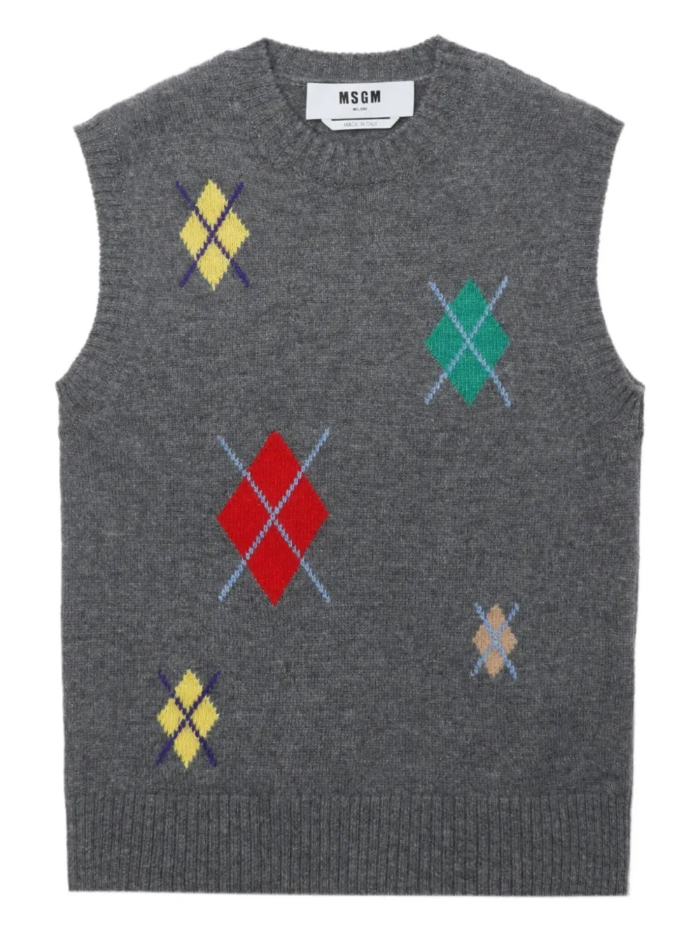 MSGM diamond-pattern Sleeveless Top | Grey | FARFETCH | Farfetch Global