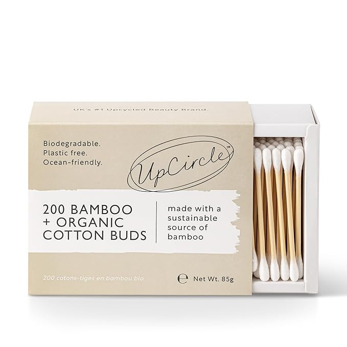 UpCircle Bamboo Cotton Buds - 200 Pieces - Sustainable, Plastic-Free, Fully Recyclable Ear Buds -... | Amazon (US)