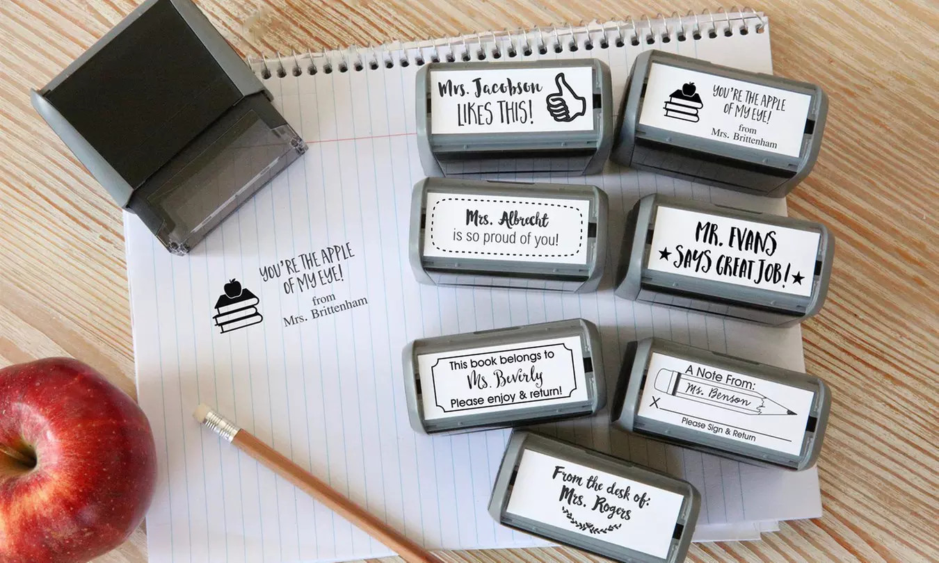 One, Two, or Three Personalized Teacher's Stamps from 2712 Designs (Up to 72% Off) | Groupon North America