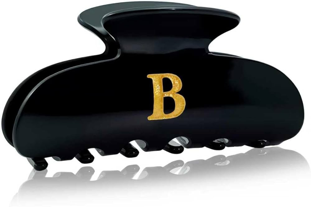 Acrylic Letter Hair Clips for Women -Black Monogram Hair Claw Alphabet Large Hair Clip, Fashion G... | Amazon (US)
