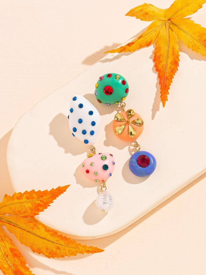 Rhinestone Decor Mismatched Earrings | SHEIN USA | SHEIN