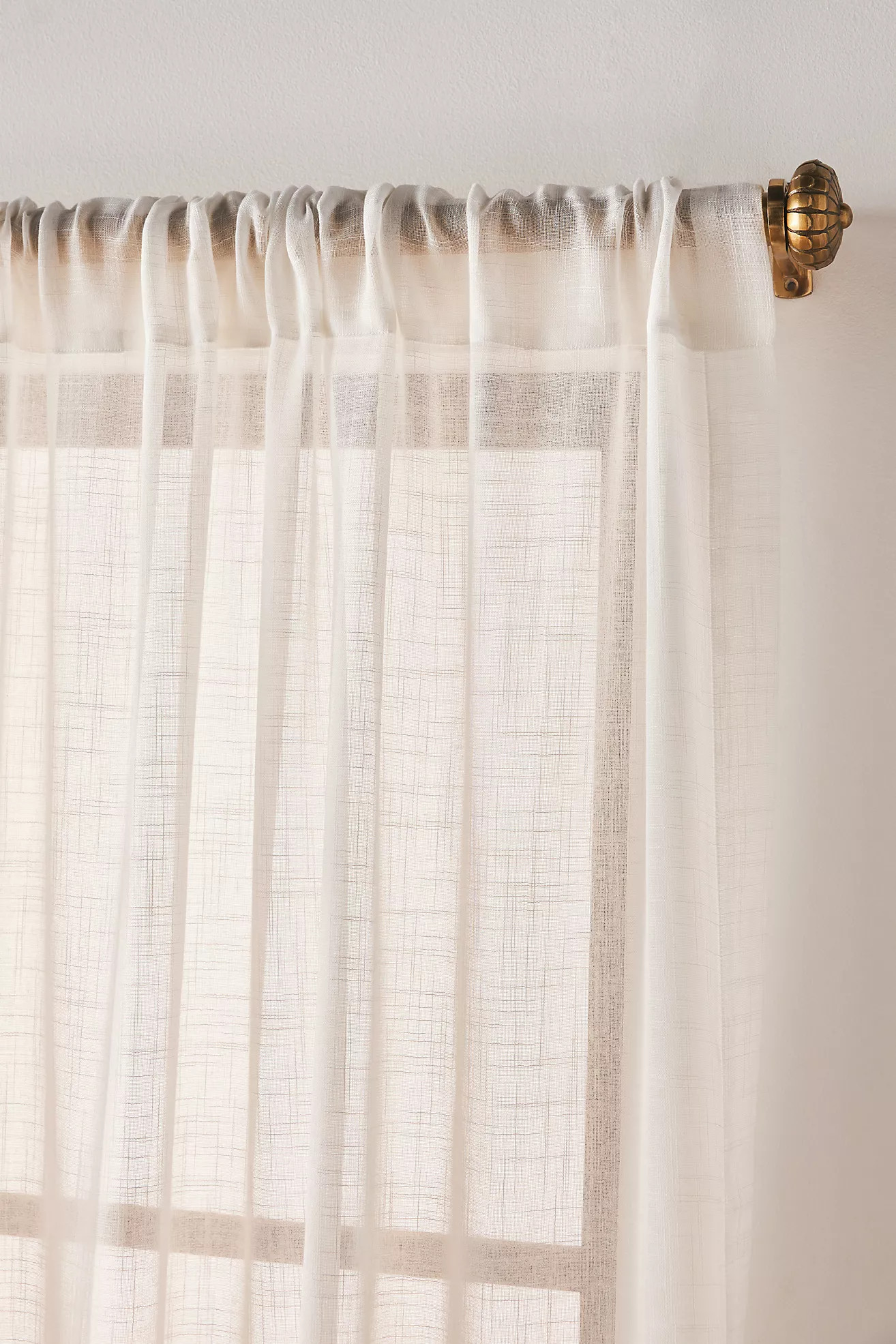 Lena Sheer Woven Curtain | Anthropologie (US)