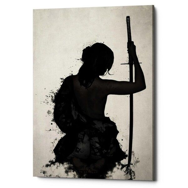 Cortesi Home "Female Samurai-Onna Bugeisha" by Nicklas Gustafsson, Giclee Canvas Wall Art - Black | Bed Bath & Beyond