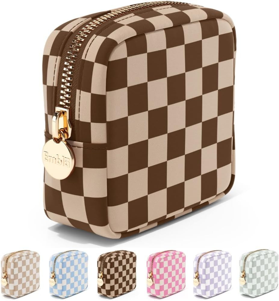 Makeup Bag Travel Cosmetics Pouch and Toiletry Bag, Nylon Zipper Pouch Purse, Cute Make Up Organi... | Amazon (US)