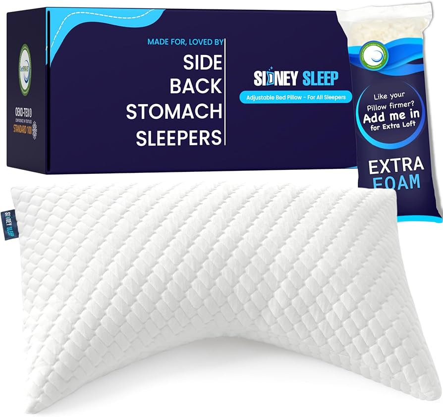 Sidney Sleep Pillow for Side and Back Sleepers - Comfort for Neck and Shoulder Pain - Adjustable ... | Amazon (US)