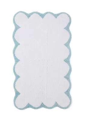 Crown & Ivy Scalloped Bath Rug, Blue, 21 x 34 | Belk
