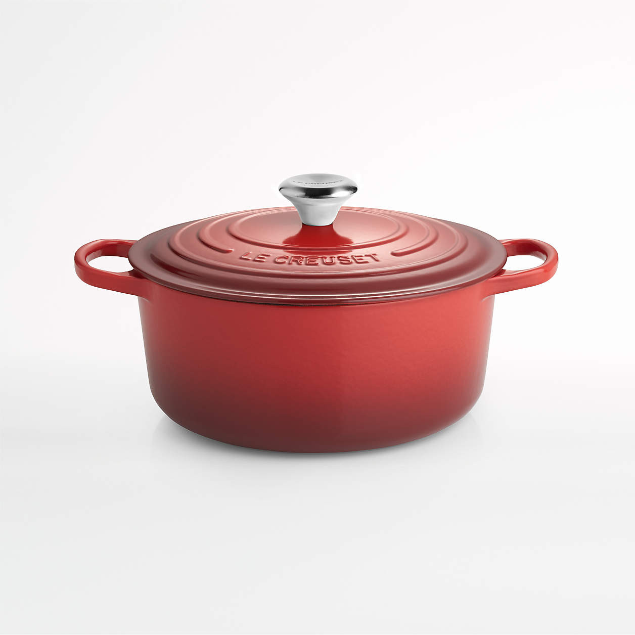 Le Creuset Signature 5.5-Qt. Round Cerise Red Enameled Cast Iron Dutch Oven with Lid + Reviews | ... | Crate & Barrel