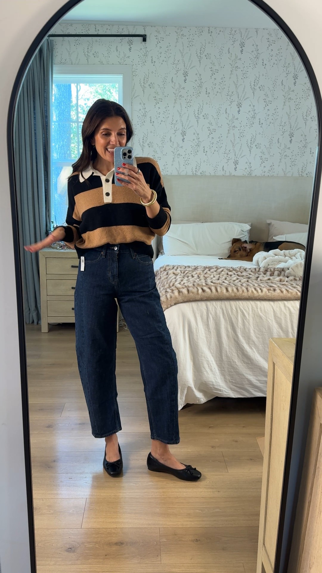 50% off old navy! Rugby sweater in a size small, barrel jeans in a 2 tall. I’m 5’7”. @oldnavy

#LTKSaleAlert #LTKTall #LTKOver40