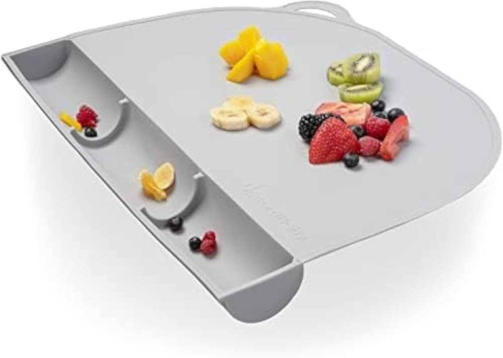 UpwardBaby 100% Silicone Baby Placemat (Gray) - Food-Catching Table Mat - Non-Slip Backing, BPA-F... | Amazon (US)