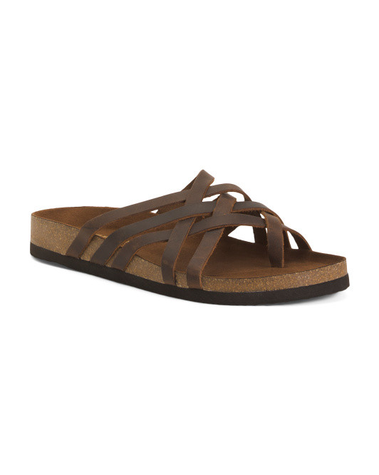 Leather Handling Multi Strap Sandals | TJ Maxx
