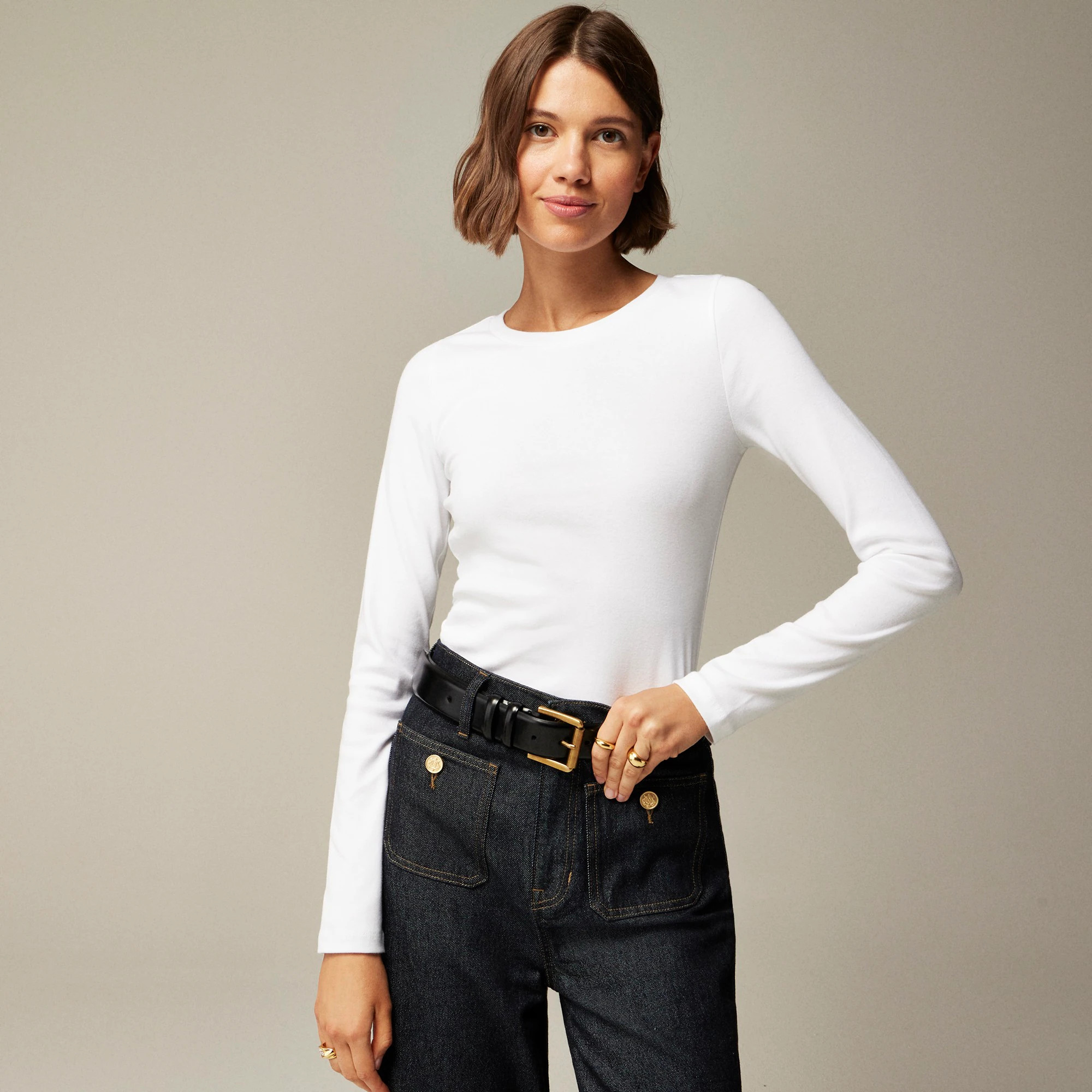 Perfect-fit long-sleeve crewneck T-shirt | J. Crew US