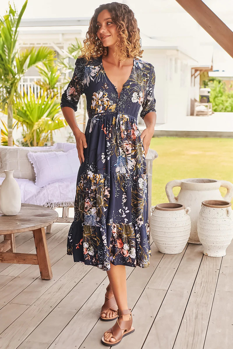 Eve - Indigo Midi Dress | Salty Crush | Jaase Dresses | Salty Crush