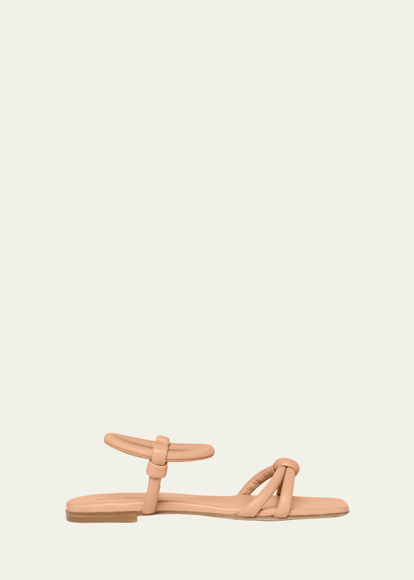 Gianvito Rossi Juno Knotted Leather Flat Sandals | Bergdorf Goodman