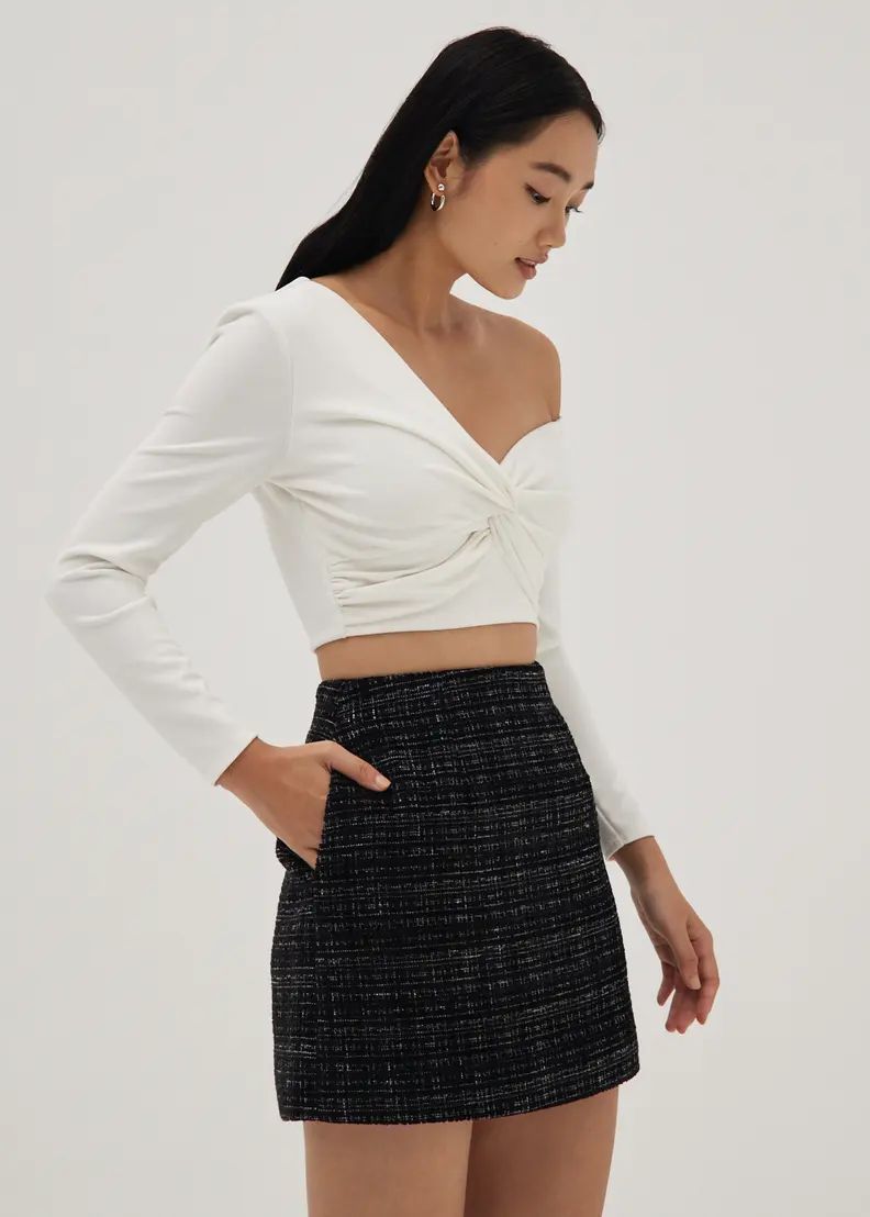 Sloane Tweed Mini Skirt | Love, Bonito USA