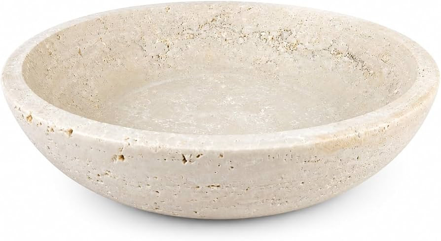 POHS Travertine Decorative Bowl \u2013 7.8\u201d Diameter x 2\u201d Height \u2013 Entryway Key Bo... | Amazon (US)