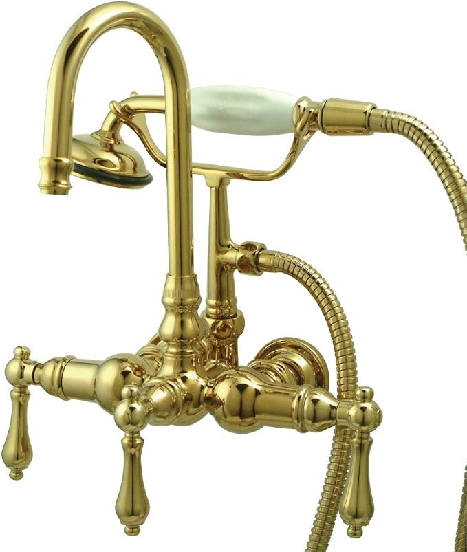 Kingston Brass CC7T2 Vintage Clawfoot Tub Faucet, 7-Inch Center, Polished Brass | Amazon (US)