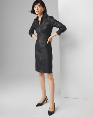 Coated Denim Dress | White House Black Market