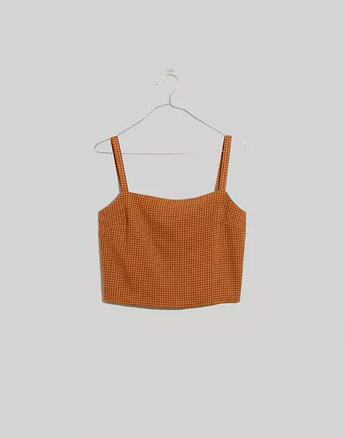 Square-Neck Supercrop Tank Top in Plaid | Madewell