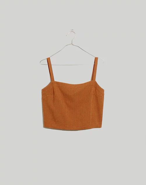 Square-Neck Supercrop Tank Top in Plaid | Madewell