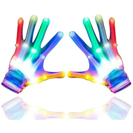 GLUAAE Colorful Flashing LED Gloves for Kids - Perfect for Outdoor Camping Games and Parties | Walmart (US)
