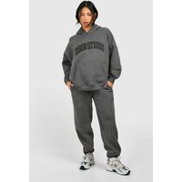 Womens Petite Dsgn Studio Hooded Applique Tracksuit - Grey - S | boohoo (US & Canada)