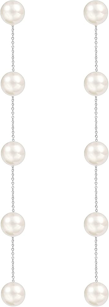 Long Pearl Earrings for Women 925 sterling silver Pearl Dangle Earrings Hypoallergenic Elegant We... | Amazon (US)