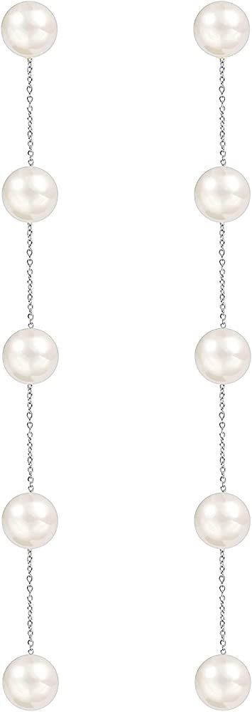 Long Pearl Earrings for Women 14K Gold Plated Pearl Dangle Earrings Hypoallergenic Elegant Weddin... | Amazon (US)