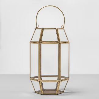 Hexagon Outdoor Lantern Gold Frame - Opalhouse™ | Target