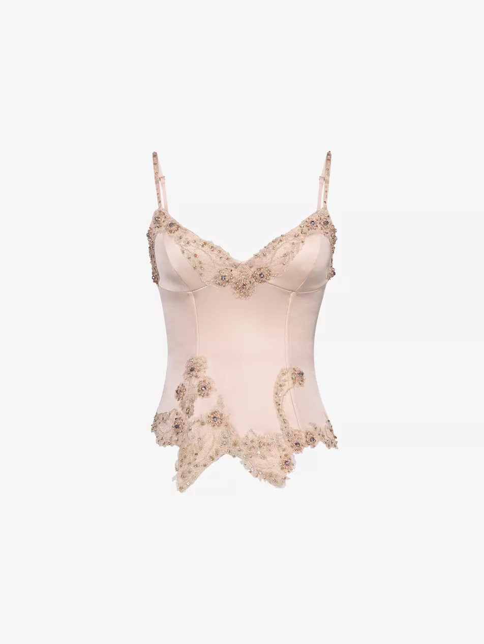 Saloma Bead-Embellished Corset Top | Selfridges