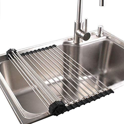 Roll up Dish Drying Rack RV Folding Over Sink 304 Stainless Steel in Kitchen Dish Drainer Heat Re... | Amazon (US)