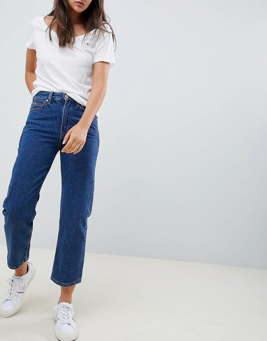 Tommy Jeans Classics High Rise Mom Jeans - Blue | ASOS US