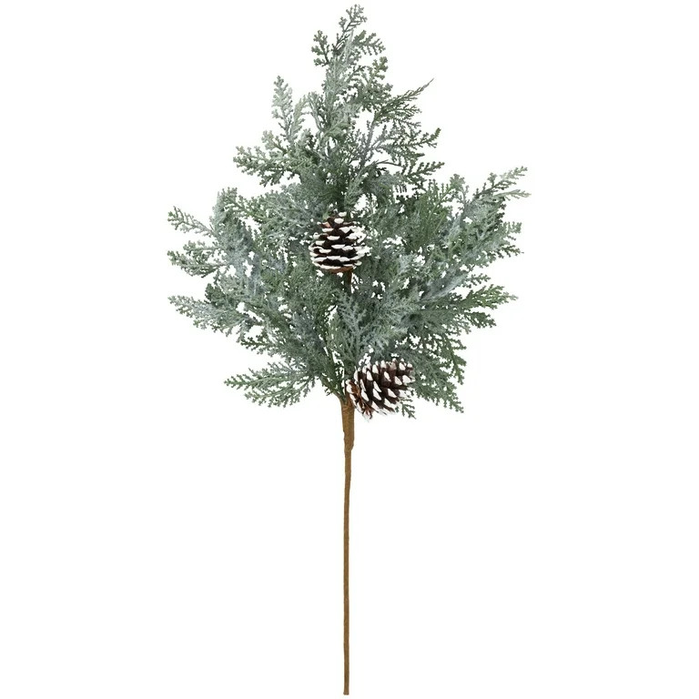 Soft Touch Frosted Greenery with Red Berries Christmas Pick, 24 in, by My Texas House | Walmart (US)