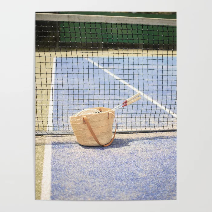 Playing Tennis in the Summer | Travel Photography Tennis Court Sports Field Art Print Poster | Society6