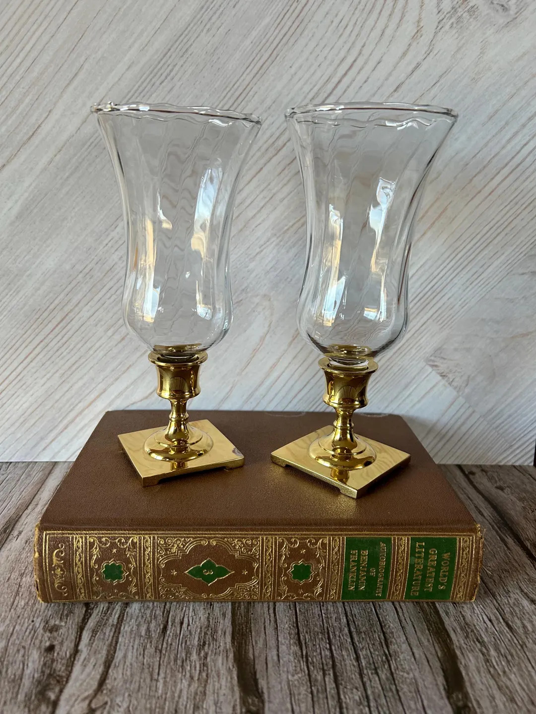 Vintage Brass Hurricane Candle Holders-set of 2 - Etsy | Etsy (US)