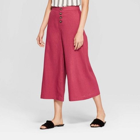 Women's Button Front Wide Leg Palazzo Pants - Who What Wear™ | Target