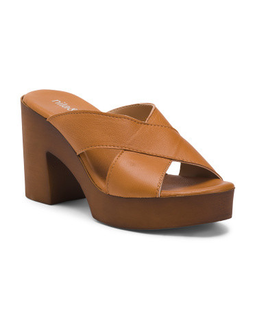 Made In Italy Leather Heeled Sandals | TJ Maxx
