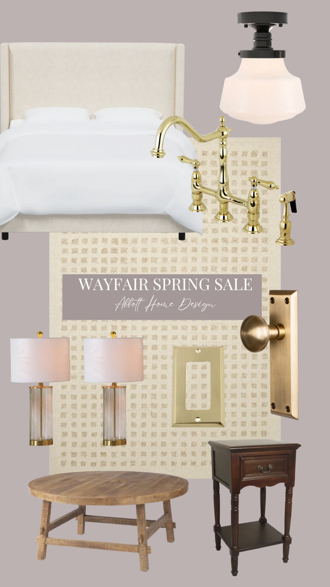 Wayfair Spring Savings Sale! 
Here are my picks and some pieces I’ve been eyeing myself! 

Linen bedframe, joss and main, Kingston brass, polished brass faucet, kitchen upgrades, English kitchen, door knob, gold, backplates, wall plate, hardware, antique, vintage, wood nightstand, bedside lamps, schoolhouse light, flush mount, coffee table, rug, Chris loves Julia, loloi, checkered, jute, wool, ivory 

#LTKFind #LTKSale #LTKhome