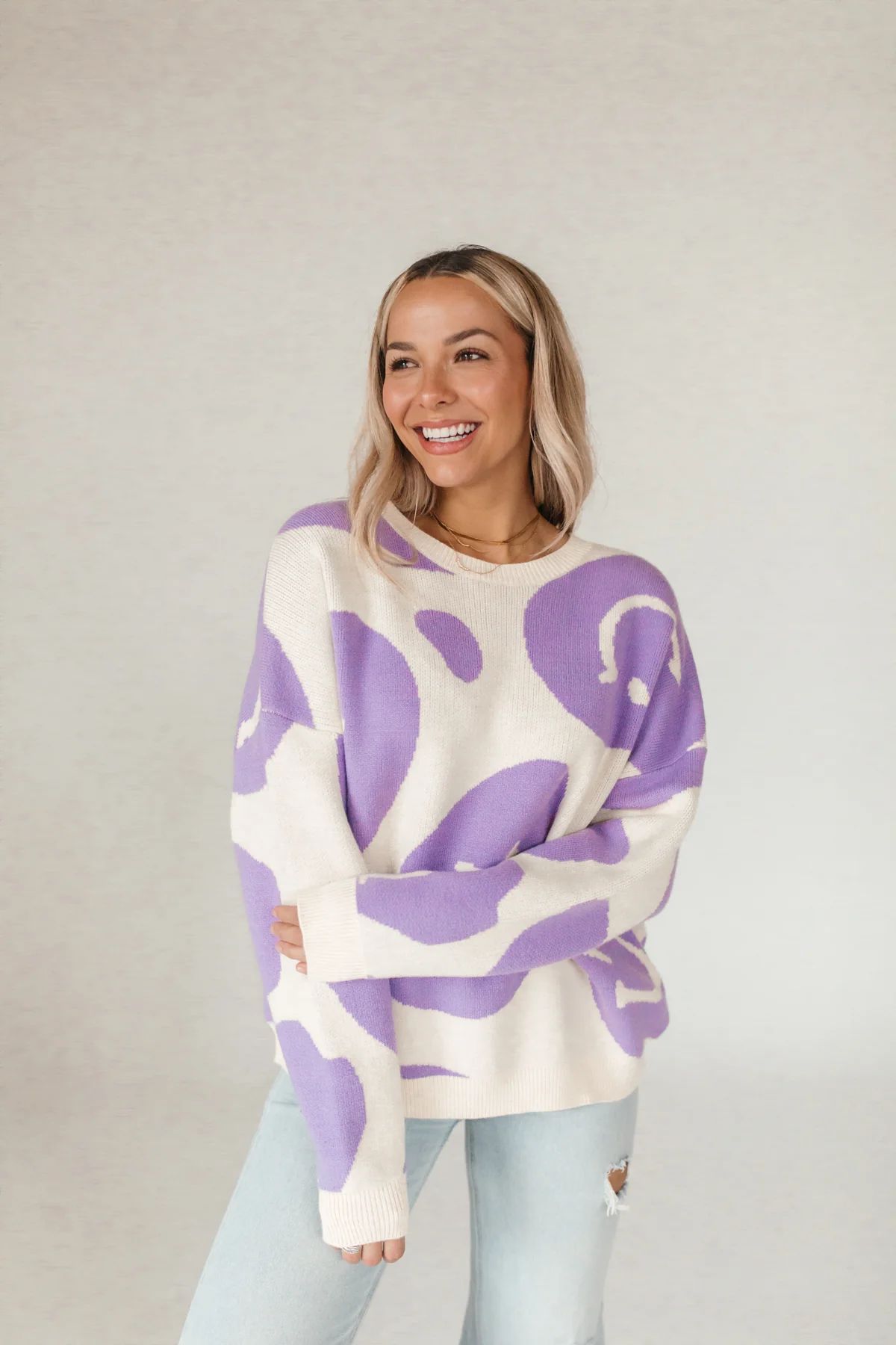 RESTOCK - All Smiles Lilac Sweater | The Post