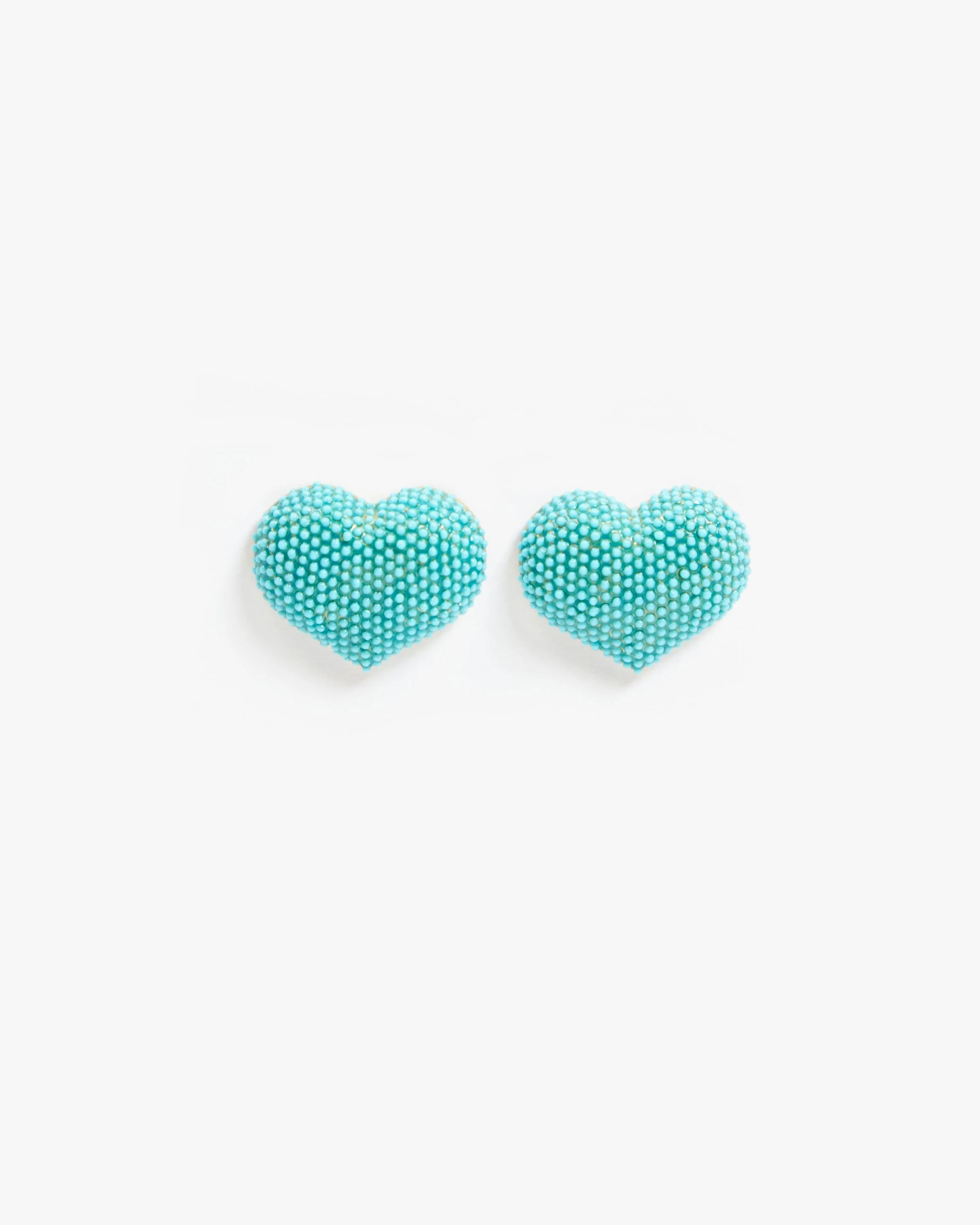 Beaded Heart Stud Earrings | Clare V.