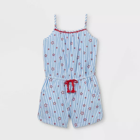 Girls' Americana Woven Sleeveless Romper - Cat & Jack™ | Target