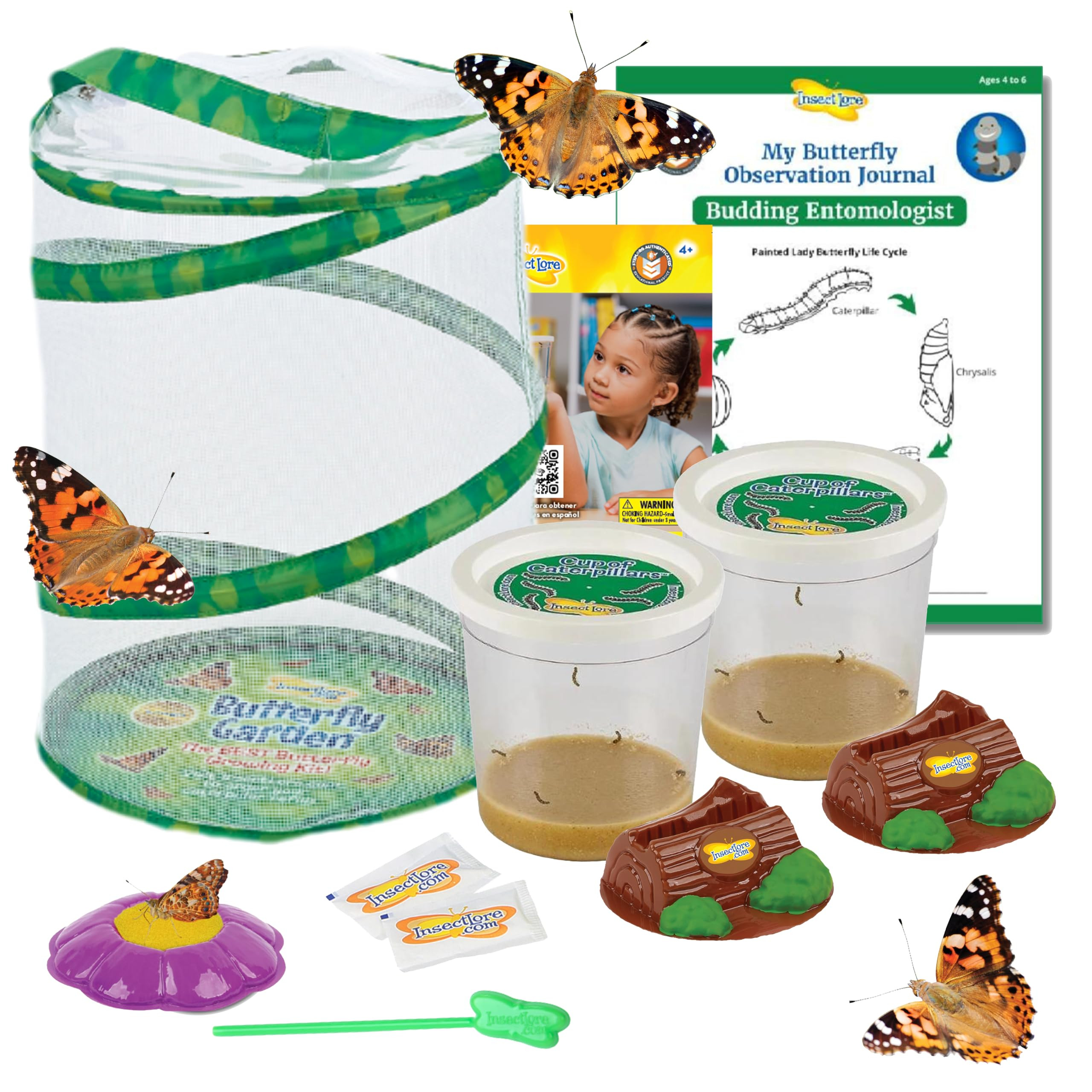 Insect Lore Butterfly Garden | 10 Live Baby Caterpillars | Habitat, STEM Journal, Chrys-A-Lids, F... | Amazon (US)
