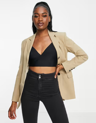Urban Revivo fitted tailored blazer in beige | ASOS (Global)