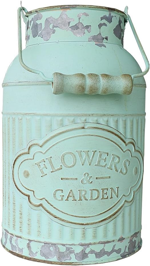 VANCORE Shabby Chic Metal Jug Vase Pitcher Flower Holder for Home Decoration | Amazon (US)