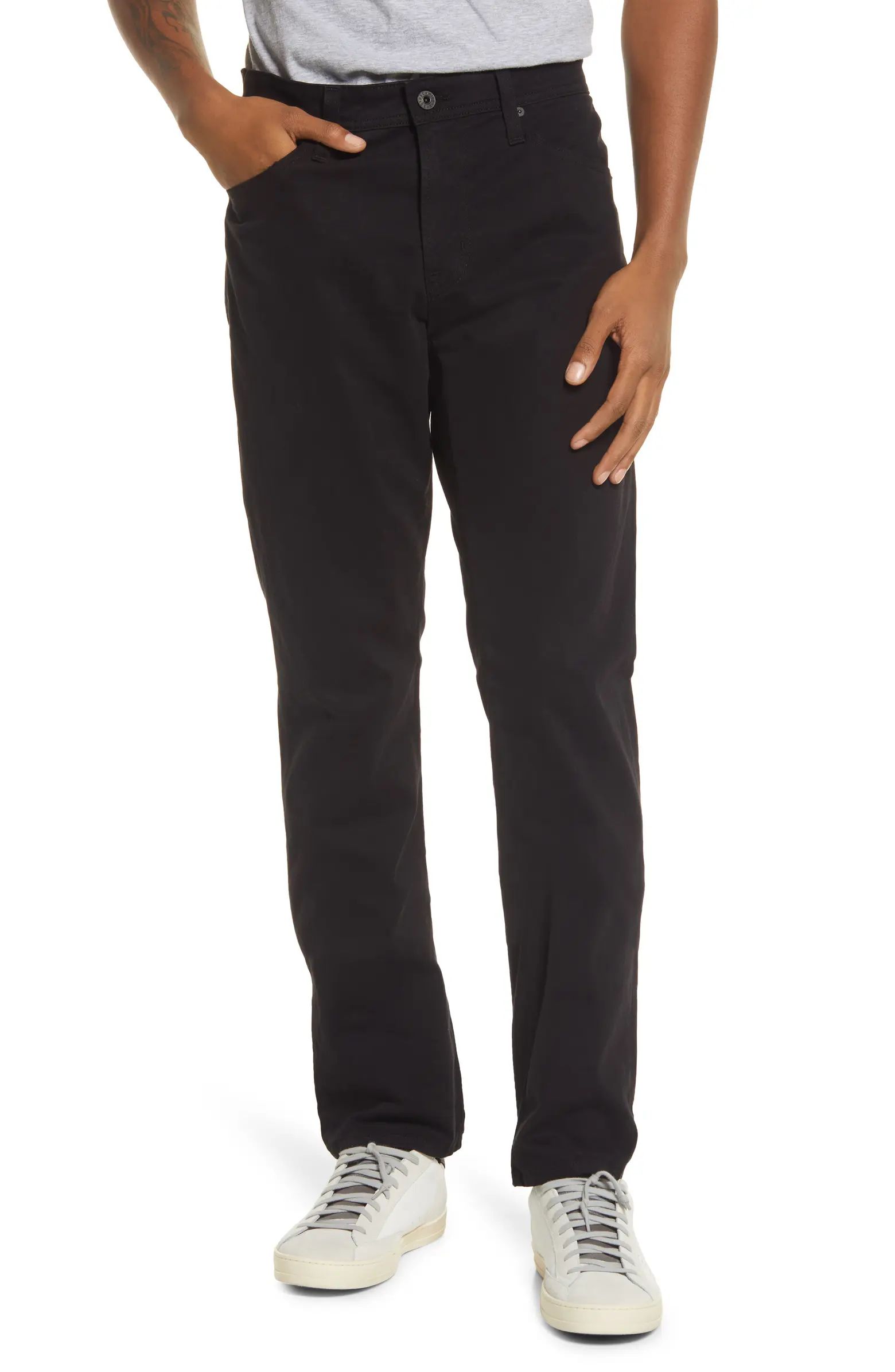 Everett Sueded Stretch Sateen Straight Fit Pants | Nordstrom