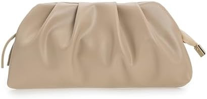 Chic Soft Vegan Leather Clutch Bag Dressy Pleated PU Evening Purse for Women | Amazon (US)