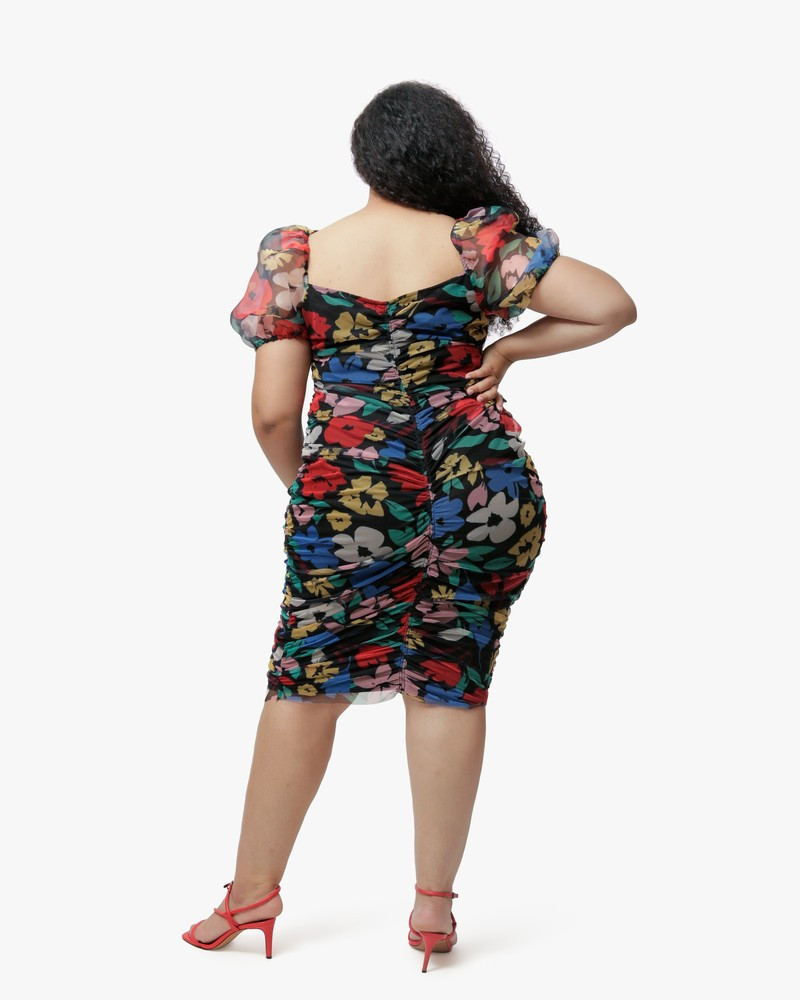 Frankie Ruched Puff-Sleeve Dress | Dia & Co