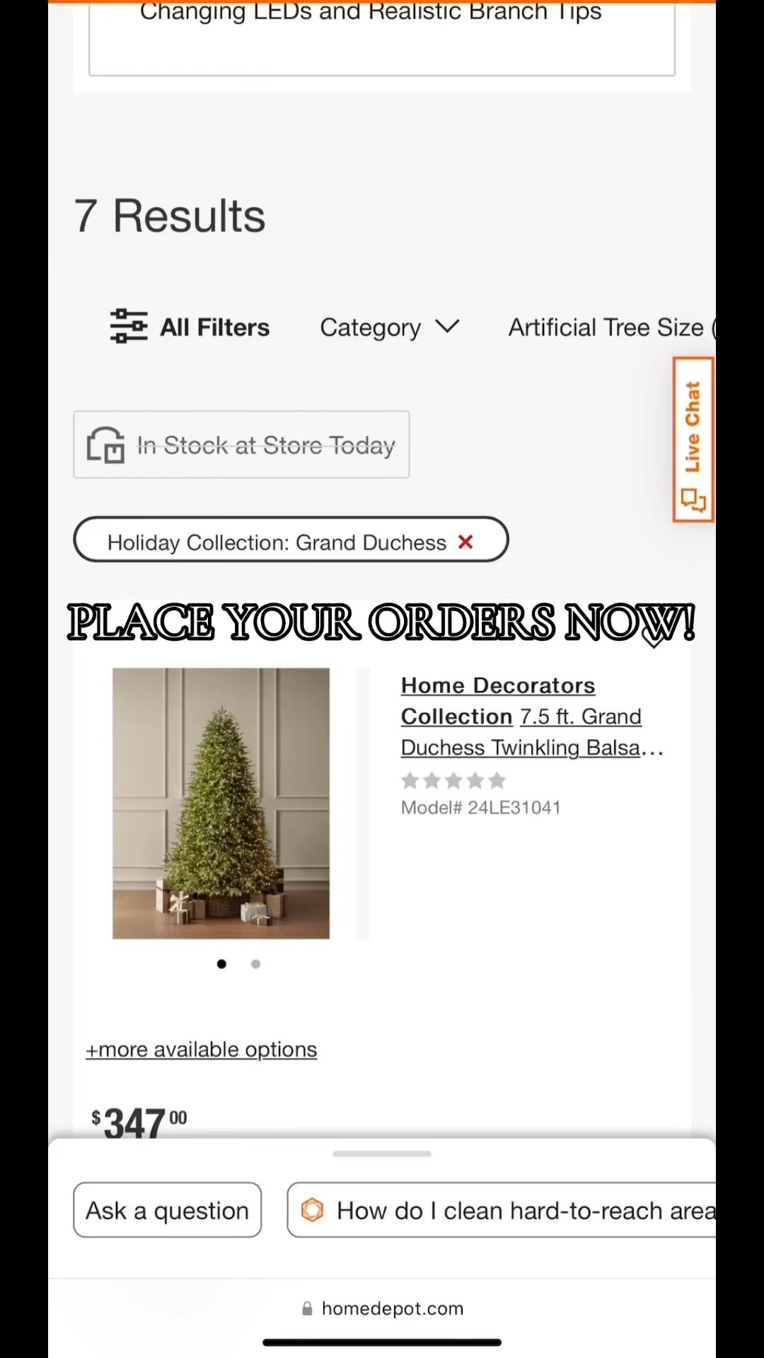 Runnnnn!! The viral grand duchess Home Depot Christmas tree is in stock now!!! 