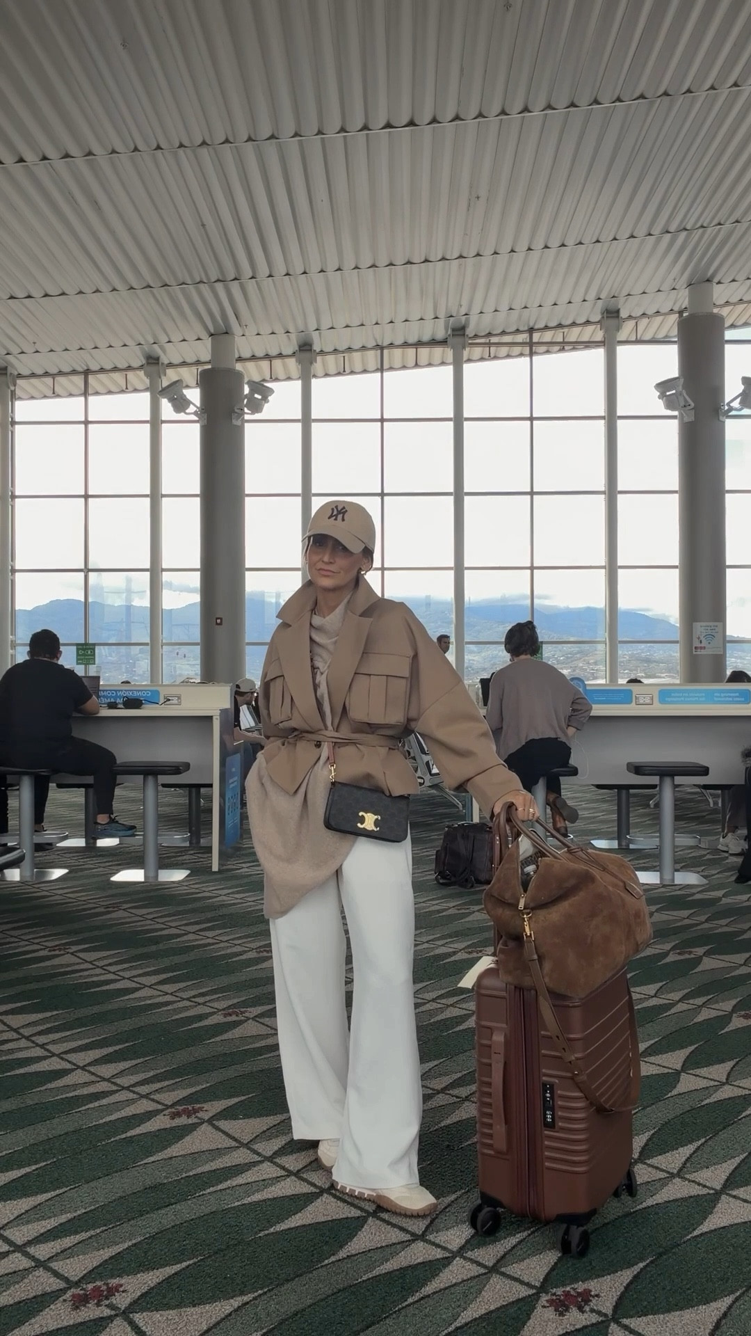 Proof you don’t have to sacrifice comfort to look polished at 30,000 feet 🤍 ✈️ comment AIRPORT OUTFIT and I’ll send you link to shop! 

These r are your most loved pieces this entire year so far! 

Pants small, jacket xs (linking a similar also!) Beis luggage fits overhead bins perfectly fine! Suede tote is my all time favorite travel bag 🧳 

#LTKootd #LTKgrwm #LTKTravel